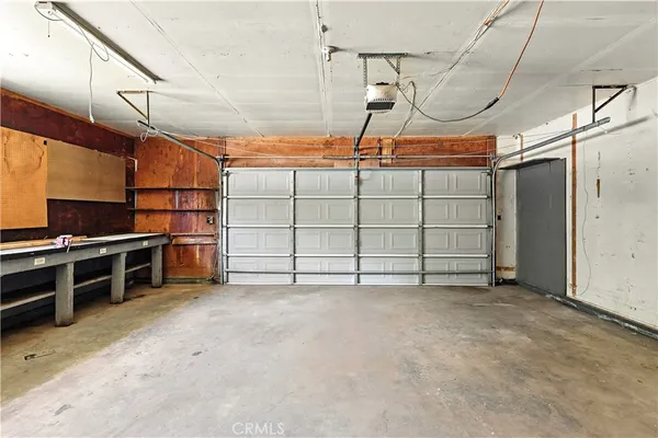 a view of a room with garage