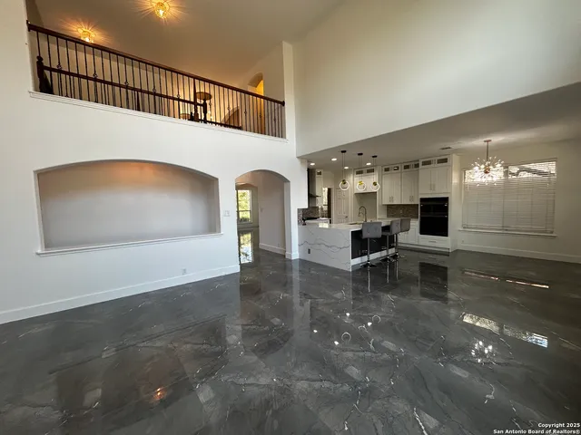 a living room with furniture