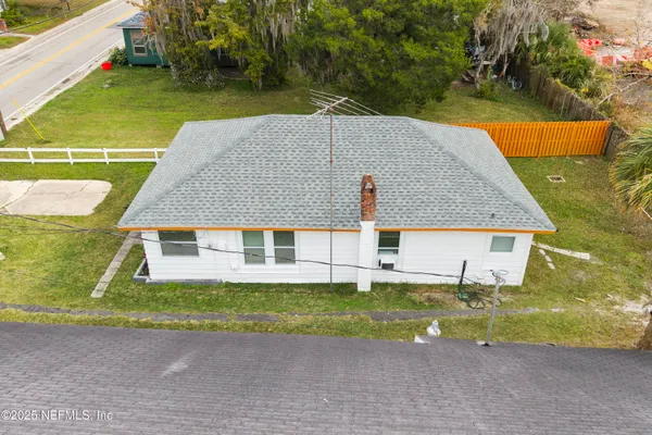 an aerial view of a house