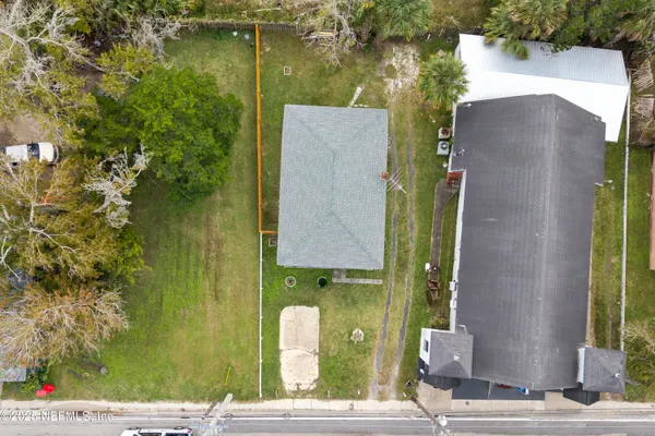 an aerial view of a house