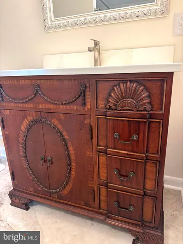 a close view of sink