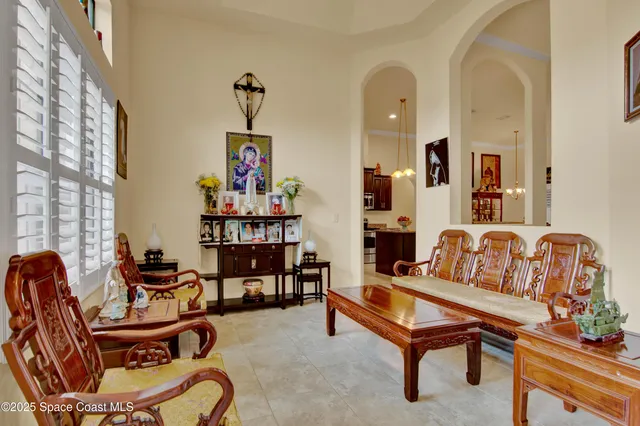 a living room with furniture