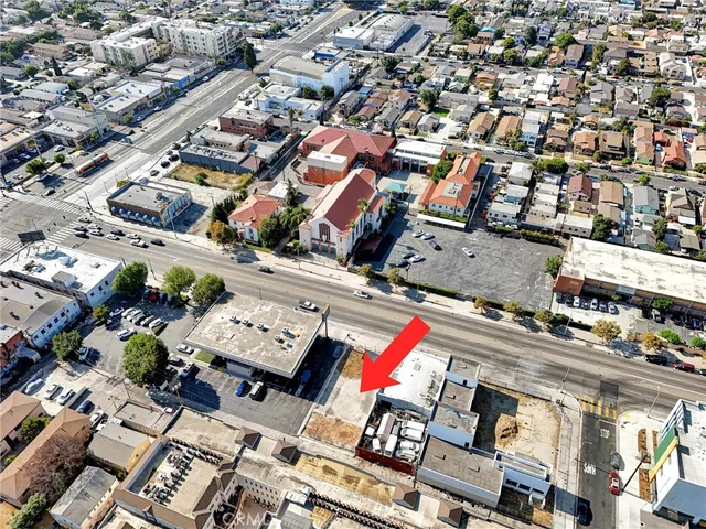 a view of a building with a terrace