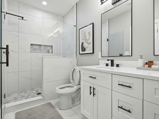 8216 Locksley Road, Unit B Houston, TX 77078 - Photo 14 of 15 a bathroom with a sink toilet and shower
