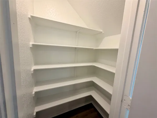 a storage room with empty racks