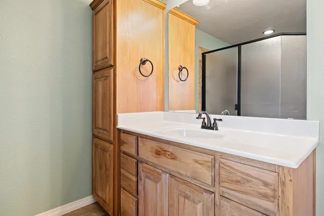 a bathroom with a shower