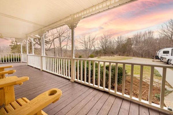 a view of a wooden deck