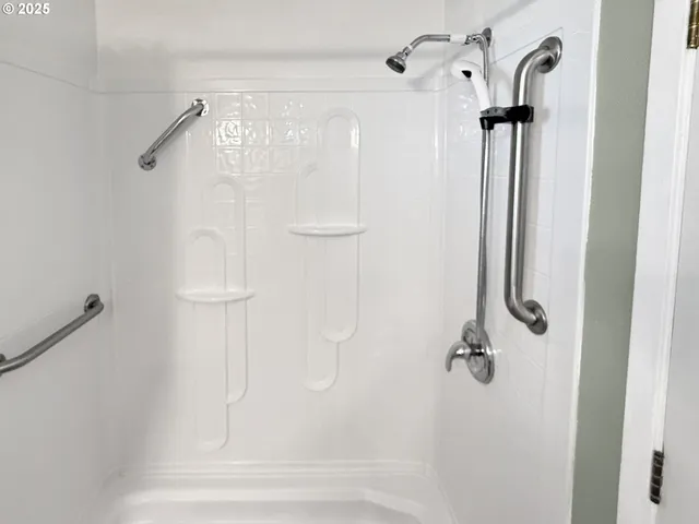 a bathroom with a shower
