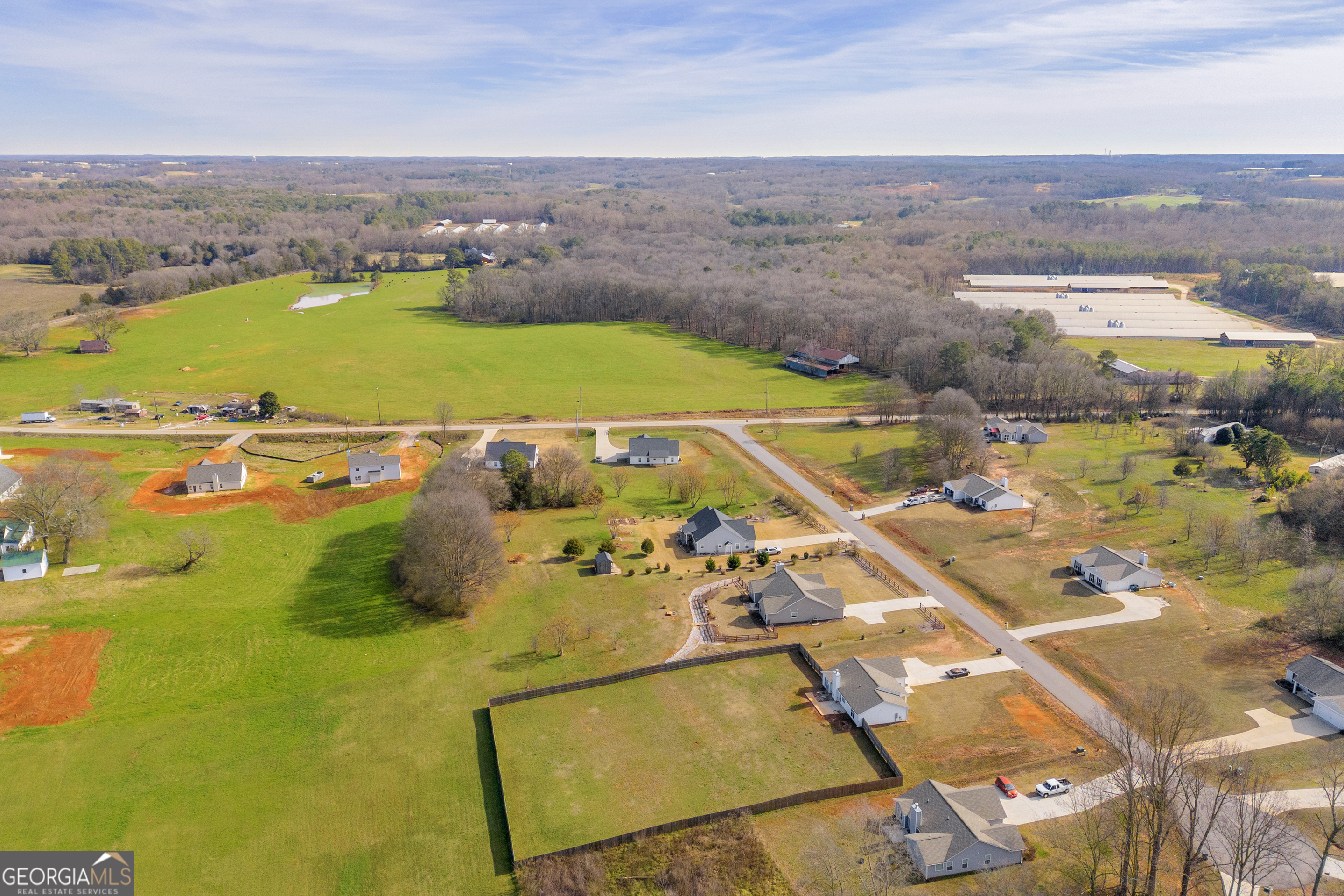 1279 South Fairview Road Lavonia, GA 30553 - Photo 42 of 43 an aerial view of residential houses with outdoor space
