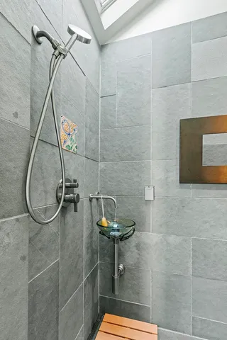 a bathroom with a shower