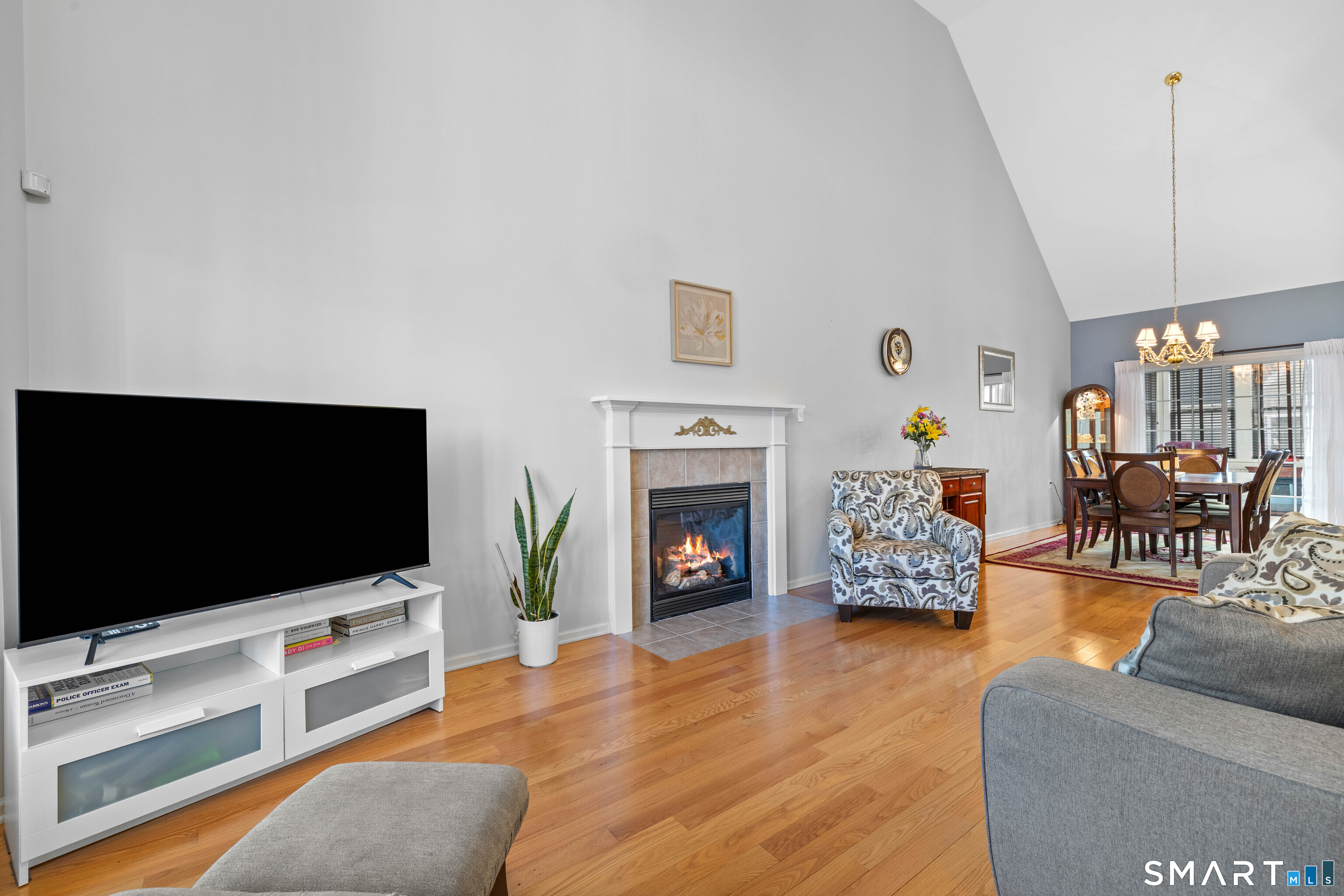 24 Phillips Farm Road, Unit 24 East Hartford, CT 06118 - Photo 7 of 34 a living room with furniture a flat screen tv and a fireplace