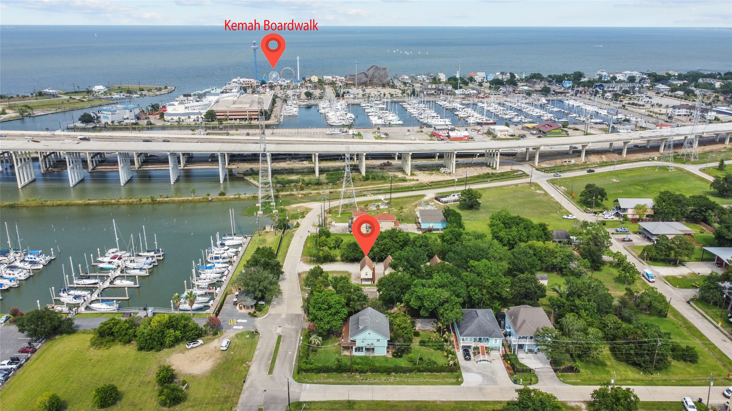 120 Grove Road, Unit 4 Kemah, TX 77565 - Photo 4 of 20 a aerial view of a house with a lake view