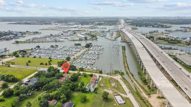 an aerial view of beach and city