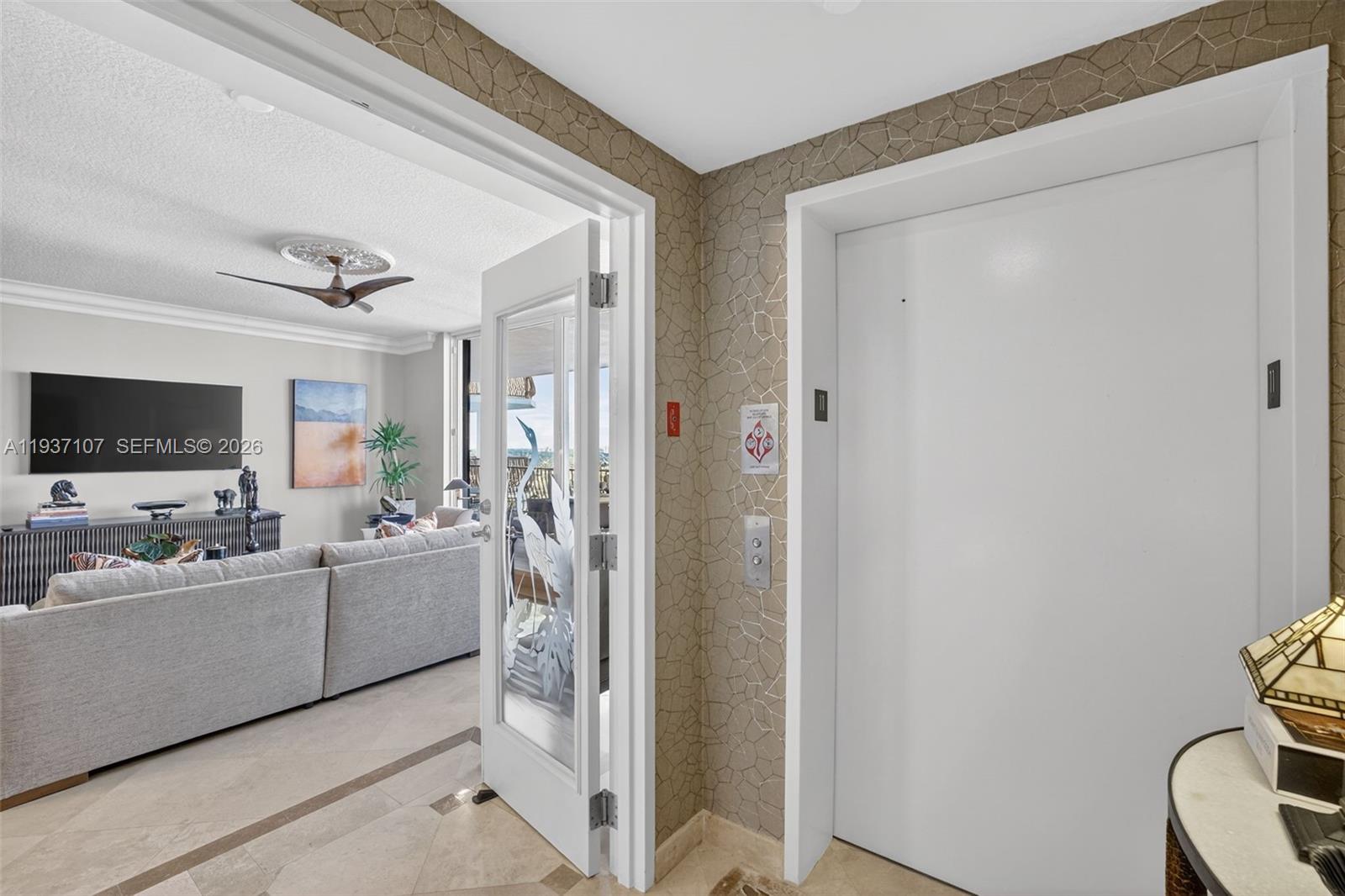 100 South Birch Road, Unit 1103F Fort Lauderdale, FL 33316 - Photo 10 of 80 Elevator brings you right to your private / secure foyer