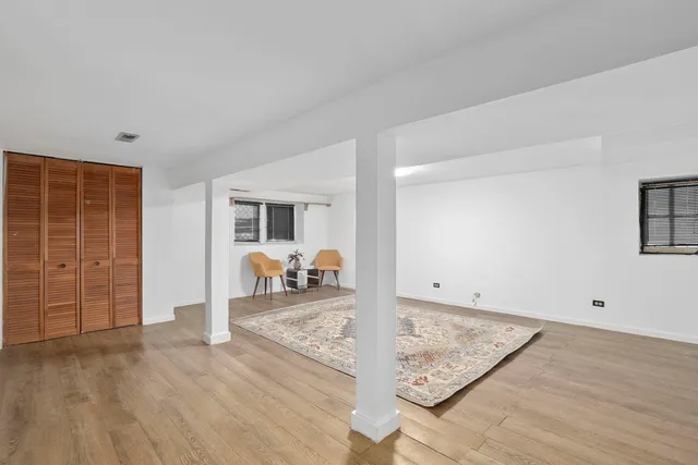 an empty room with closet