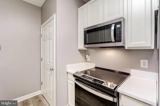 a stove top oven sitting inside of a kitchen