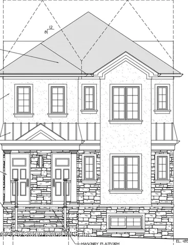 front view of a brick building