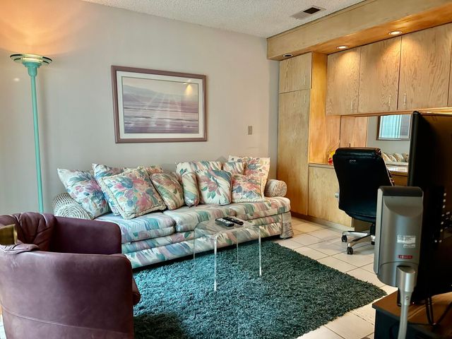 a living room with furniture rug and window