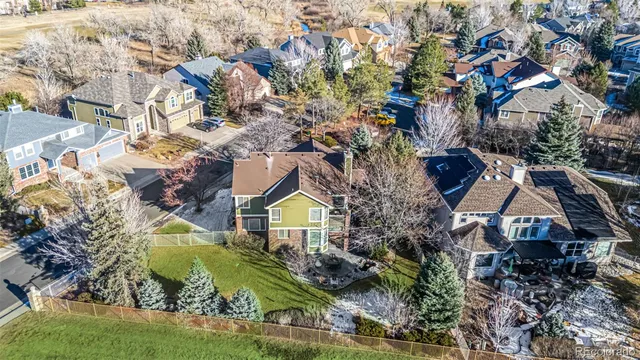 an aerial view of a house