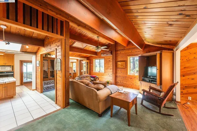 a balcony with furniture