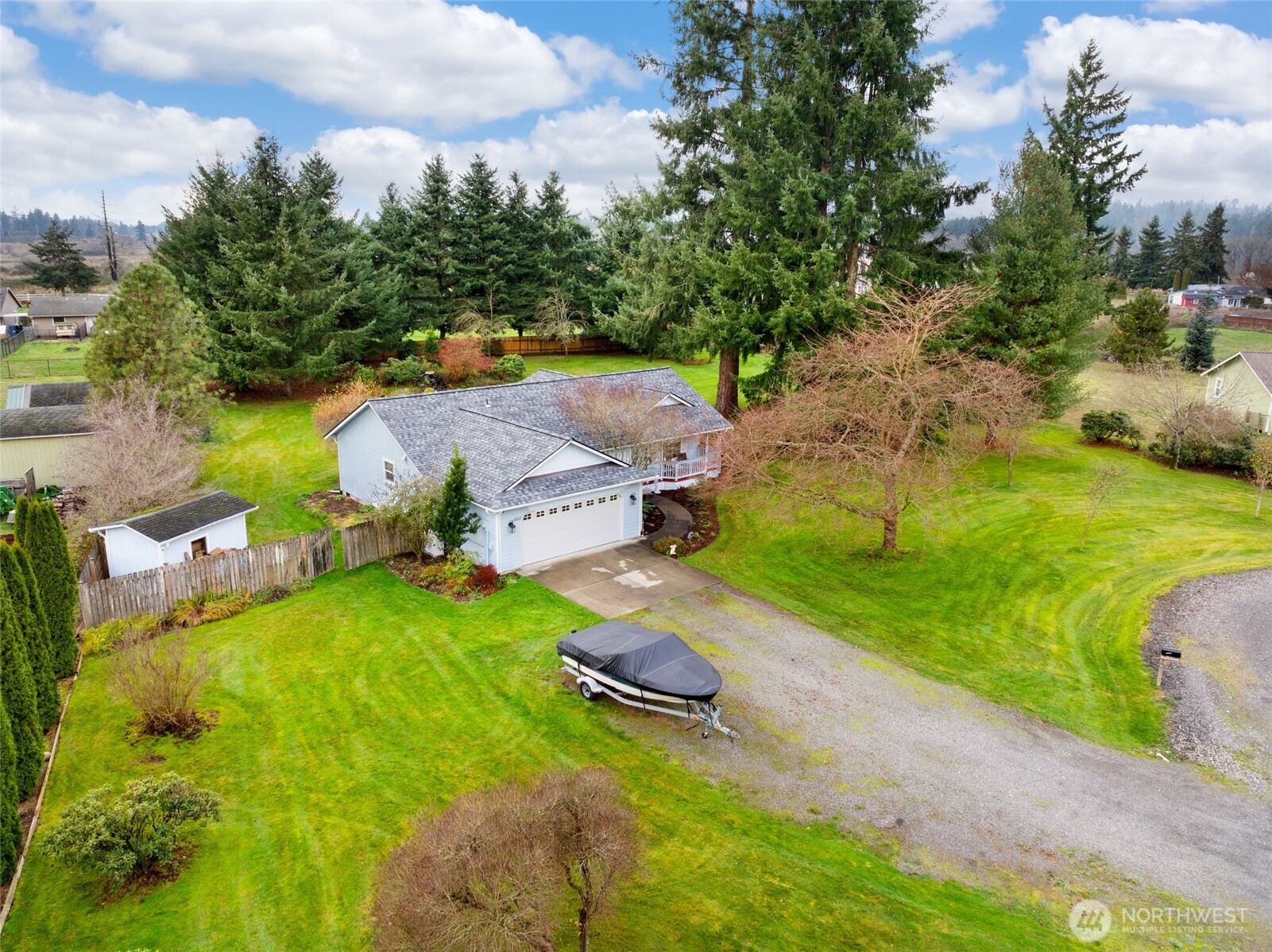 18207 Keona Lane Southwest Rochester, WA 98579 - Photo 28 of 35 an aerial view of a house with yard swimming pool and outdoor seating