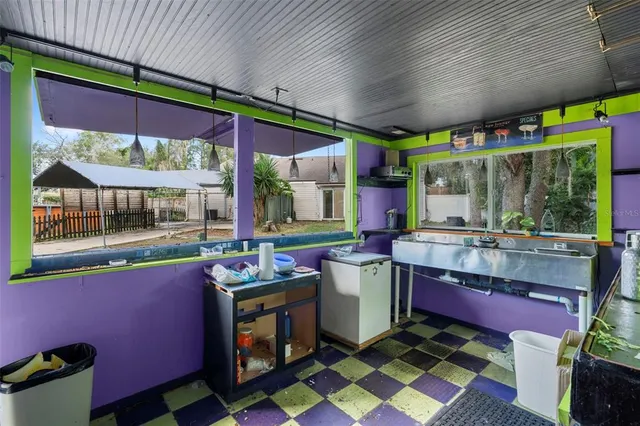 a aerial view of a house with garden