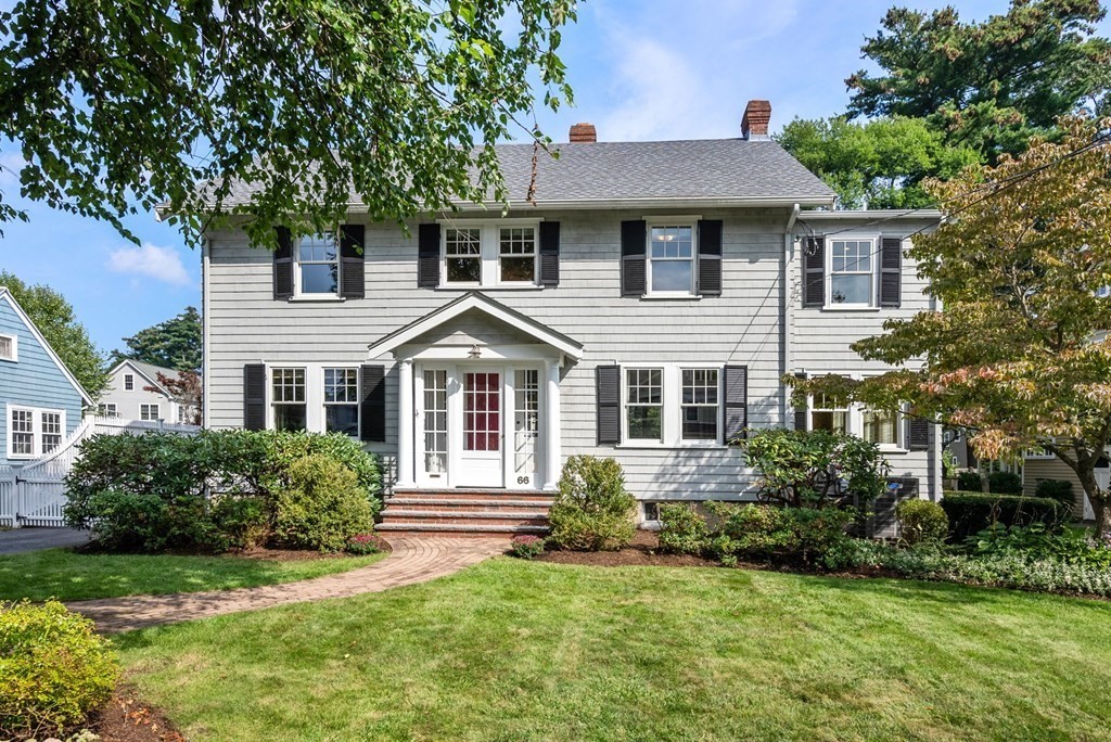 66 Stevens Road Needham, MA 02492 - Photo 1 of 33 a front view of a house with a yard