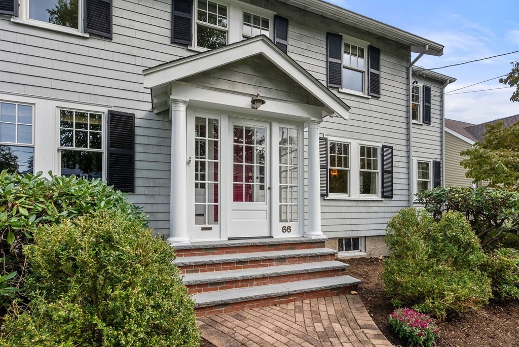 66 Stevens Road Needham, MA 02492 - Photo 3 of 33 a view of a house with a window and stairs