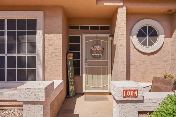 a front view of a house with a window