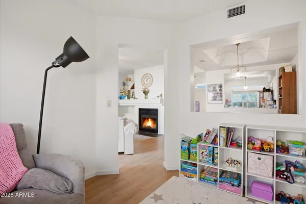 a living room with furniture and a couch