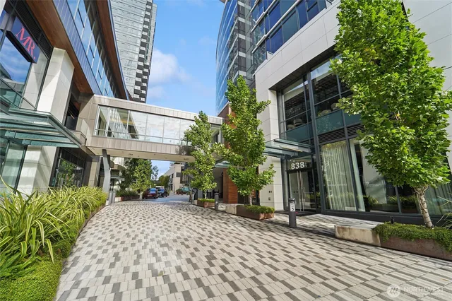 a view of a building with a yard