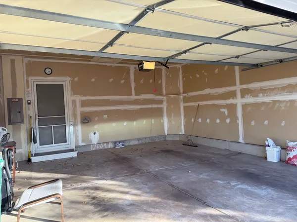a view of a car garage door