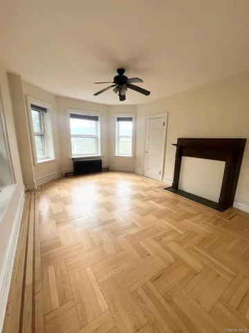 a view of a livingroom with a window
