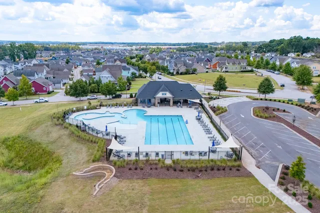 an aerial view of a house having outdoor space