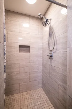 a bathroom with a shower