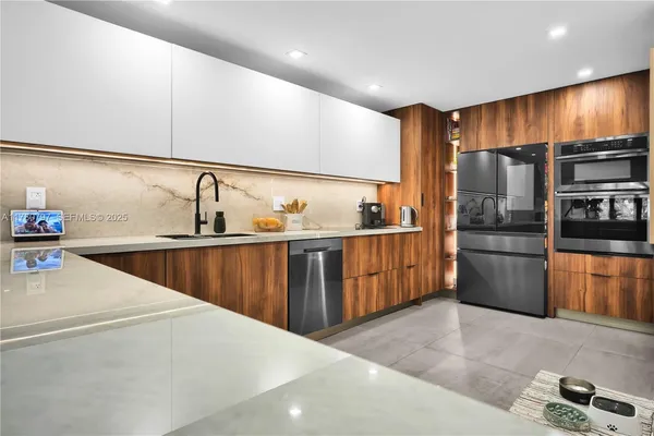 a living room with furniture