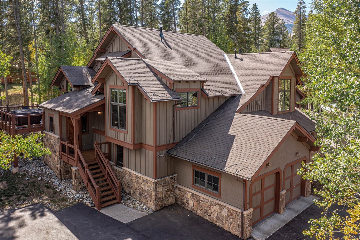 71 Cucumber Patch Placer Road, Unit 7 Breckenridge, CO 80424 - Photo 20 of 21 a aerial view of a house with a yard and balcony
