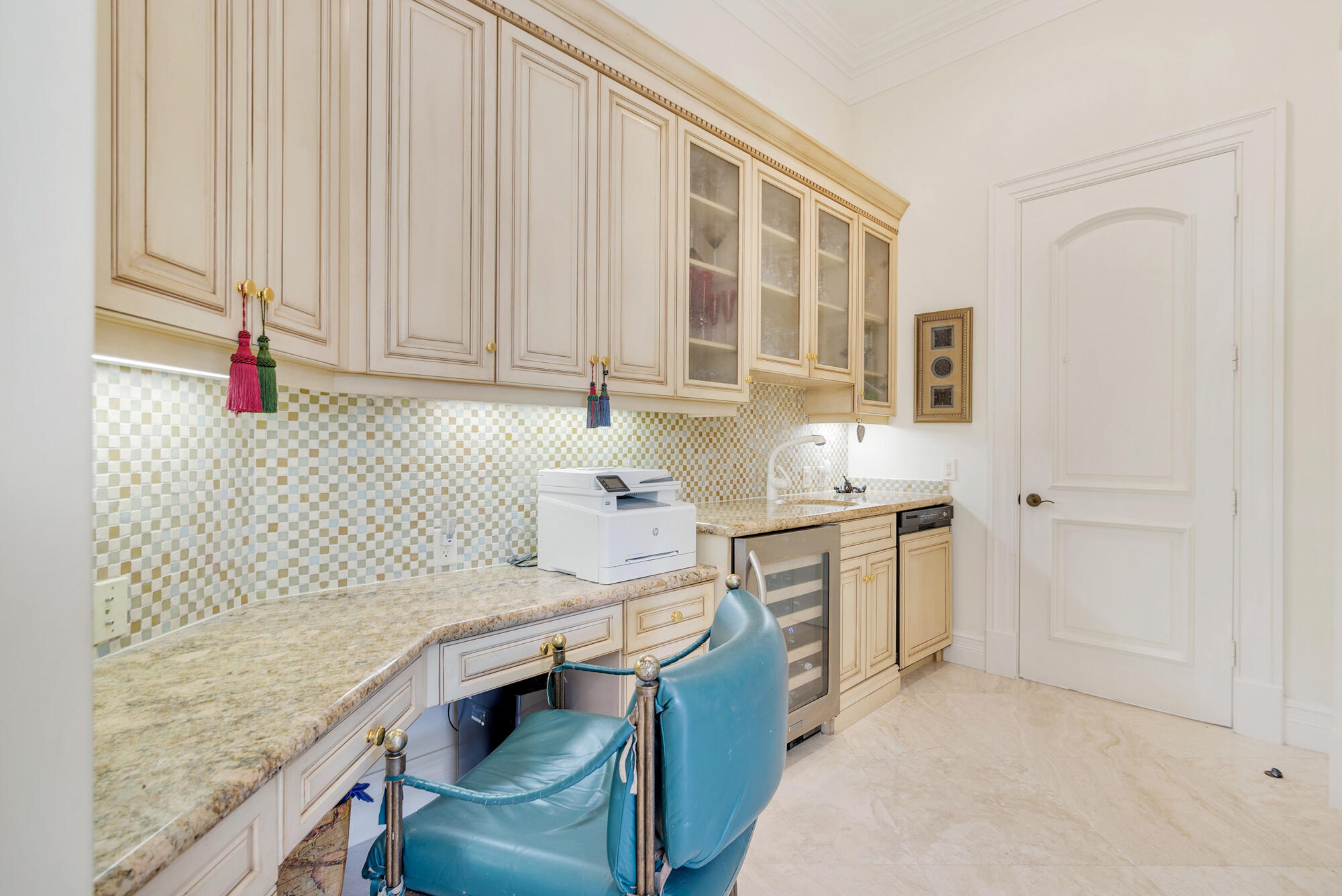 19223 North Riverside Drive Tequesta, FL 33469 - Photo 41 of 83 a kitchen with granite countertop white cabinets and white appliances
