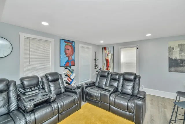 a living room with furniture