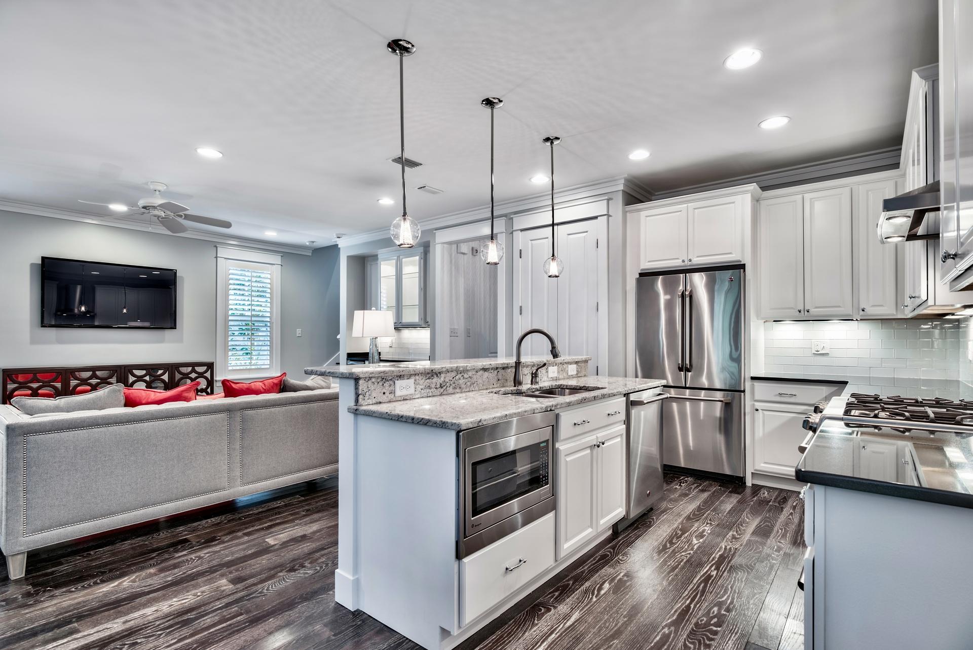 173 Anchor Rode Circle Santa Rosa Beach, FL 32459 - Photo 2 of 35 a kitchen with stainless steel appliances granite countertop a sink stove and refrigerator