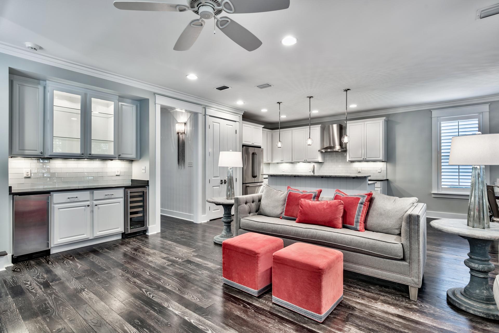173 Anchor Rode Circle Santa Rosa Beach, FL 32459 - Photo 8 of 35 a living room with stainless steel appliances furniture and a kitchen view