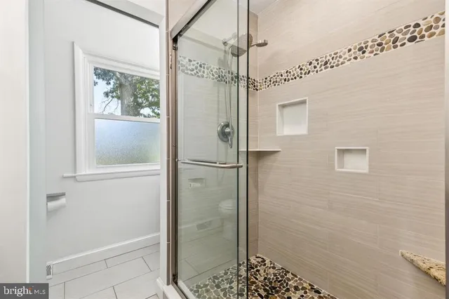 a bathroom with a shower