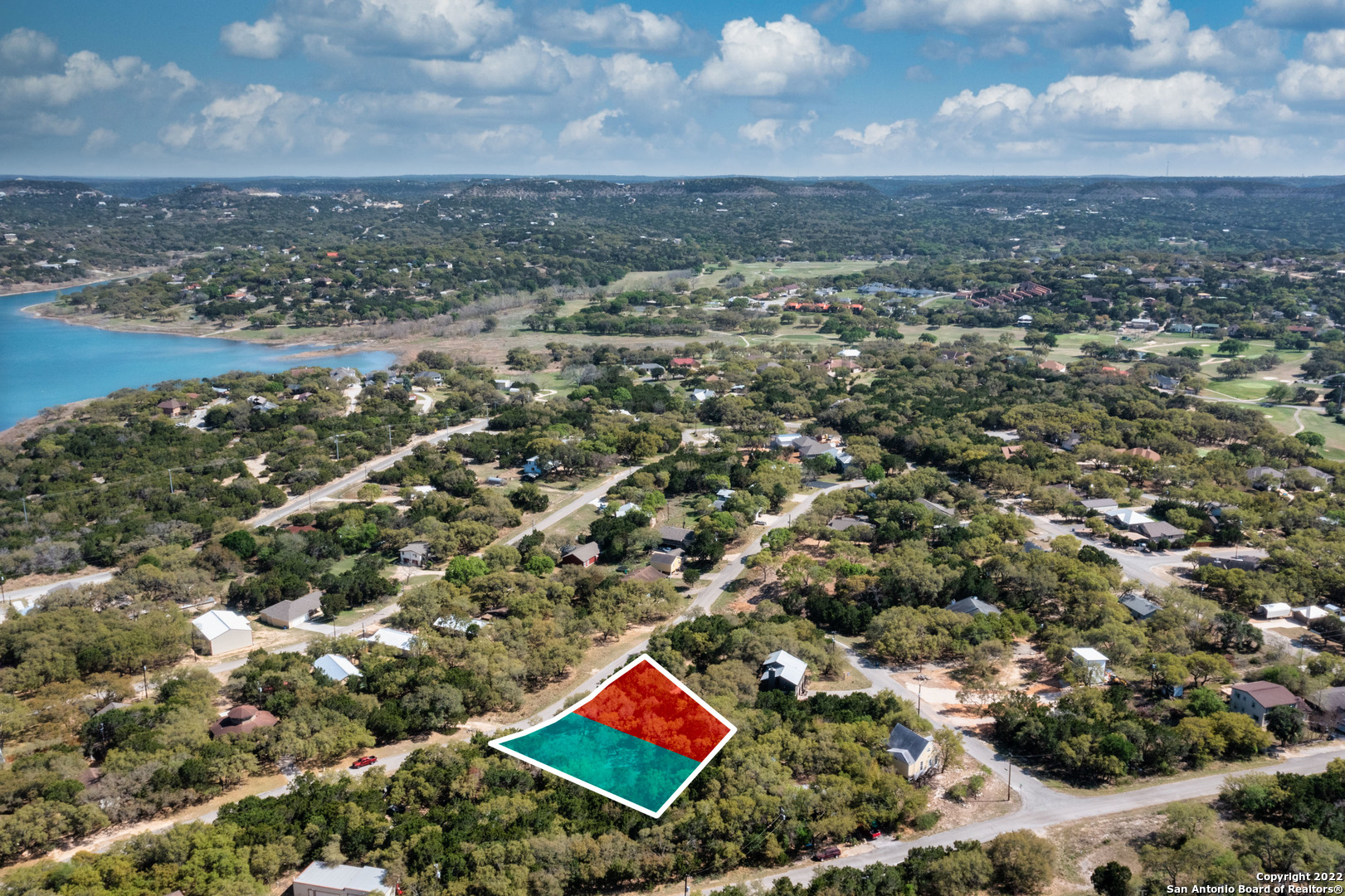 1752 Trail Ridge Drive Canyon Lake, TX 78133 - Photo 16 of 20 an aerial view of residential house and lake
