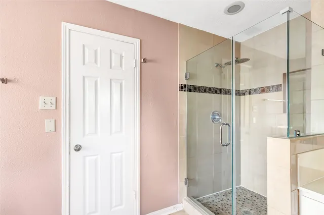 a bathroom with a shower