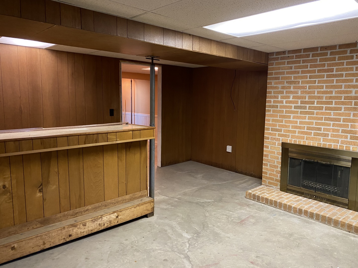 227 East Caroline Street Spring Valley, IL 61362 - Photo 13 of 16 a view of an empty room with wooden floor and a fireplace