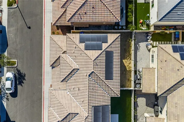 an aerial view of multiple house