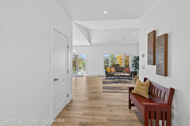 view of living room with furniture and wooden floor