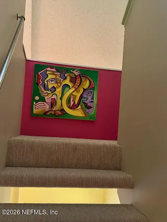 a view of a bench in a room