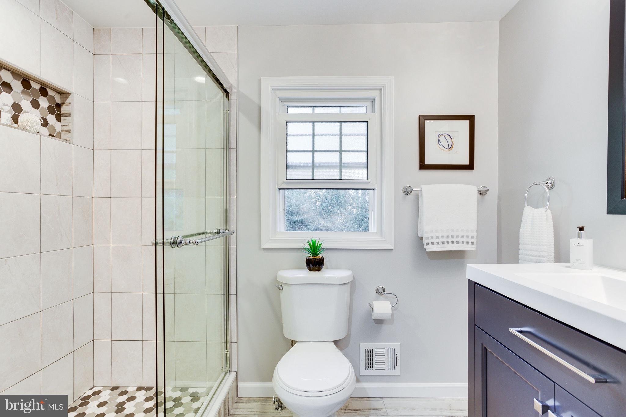 1833 Batten Hollow Road Vienna, VA 22182 - Photo 33 of 52 Master Bath with Frameless Walk-in Shower
