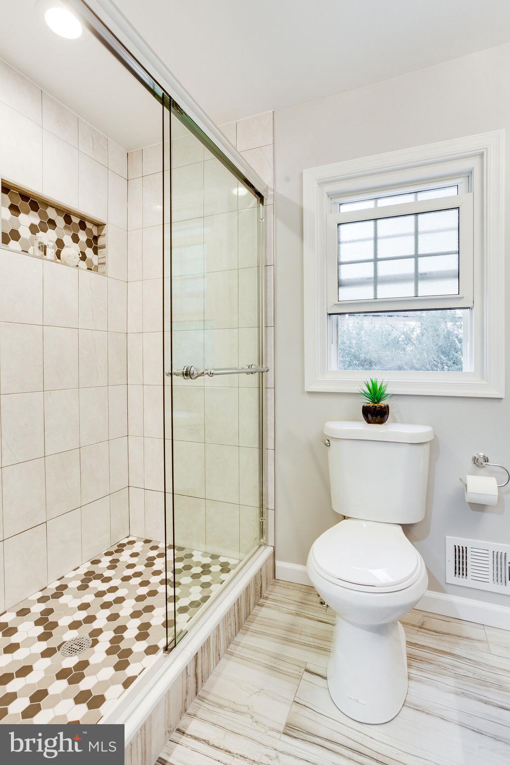 1833 Batten Hollow Road Vienna, VA 22182 - Photo 34 of 52 Master Bath with Frameless Walk-in Shower